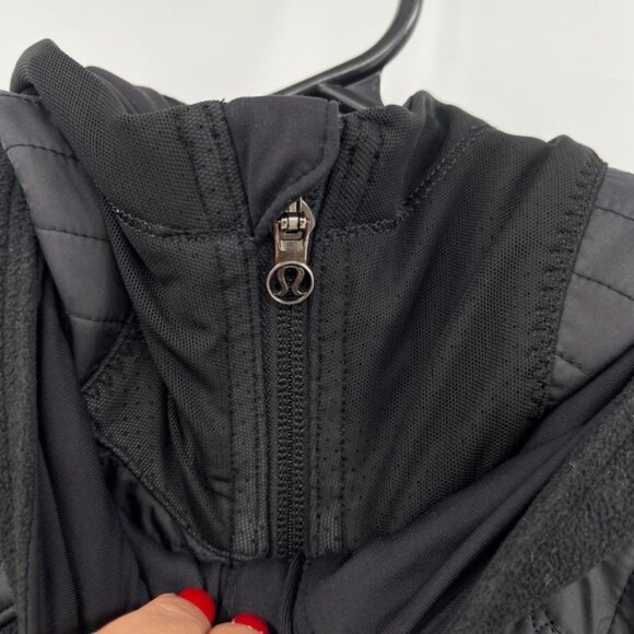 Lululemon Jacket FLEECY KEEN JACKET lll Reflective Winter Hoodie Black Size 8 - Picture 3 of 16